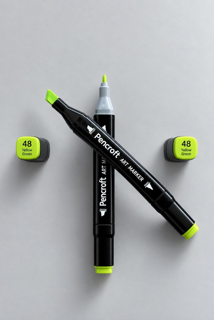[48 Yellow Green] Black Felt Pen (48 Yellow Green)