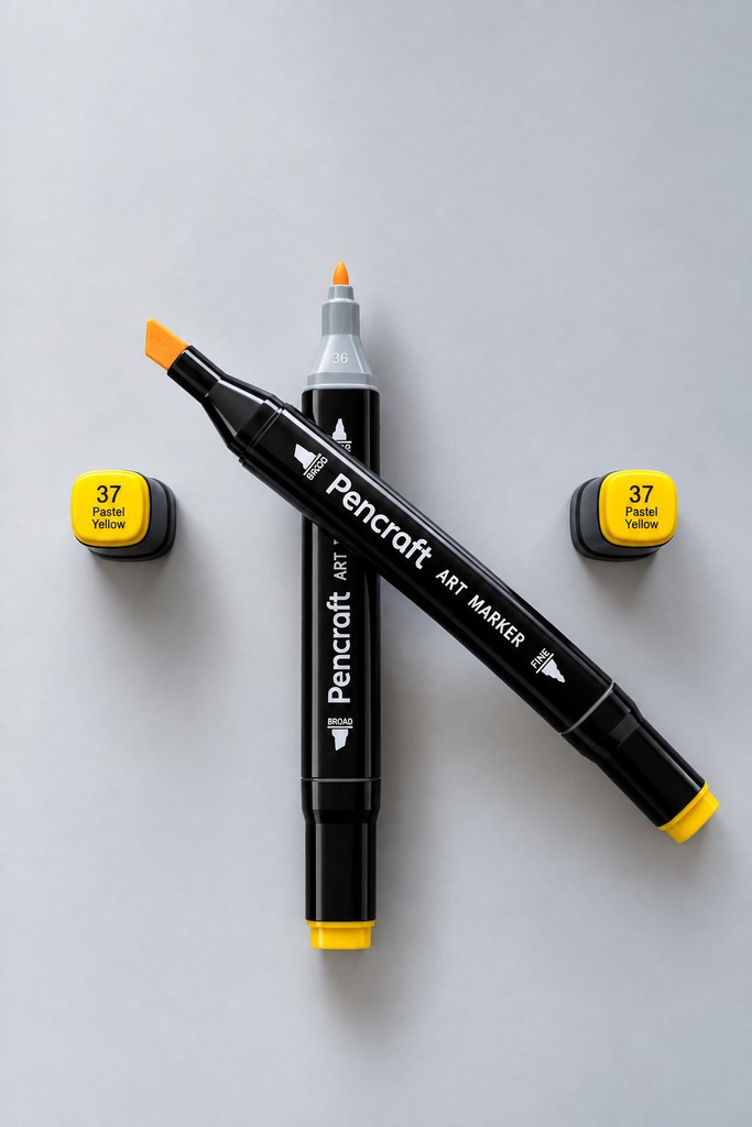 [37 Pastel Yellow] Siyah Keçeli Kalem (37 Pastel Yellow)