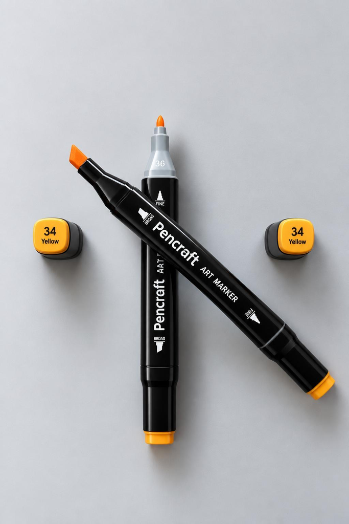 [34 Yellow] Black Felt Pen (34 Yellow)