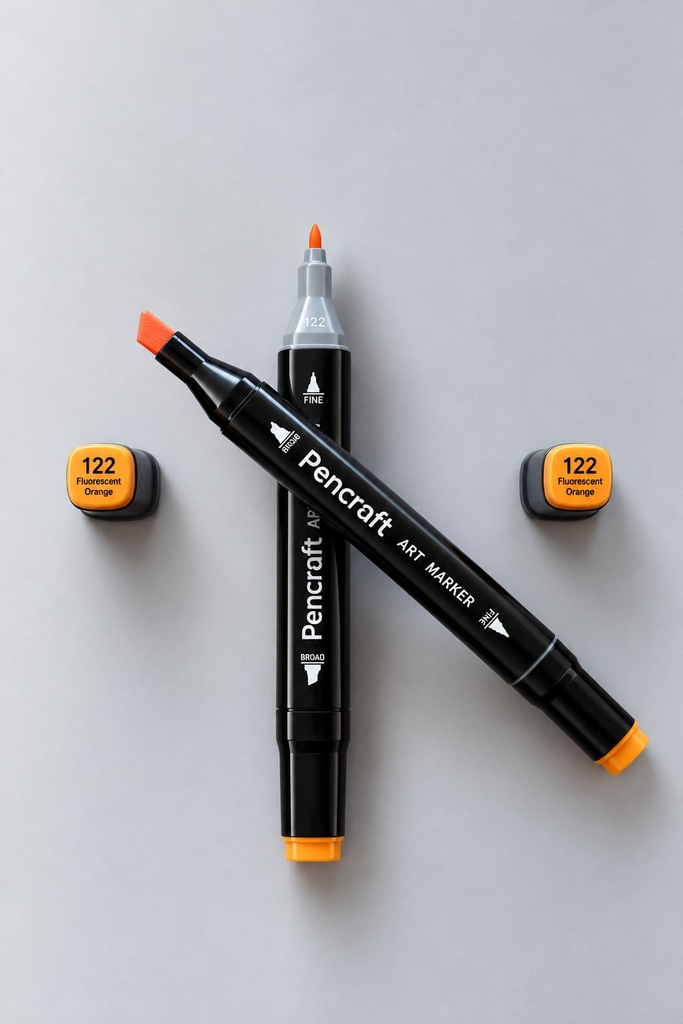 [122 Fluorescent Orange] Siyah Keçeli Kalem (122 Fluorescent Orange)
