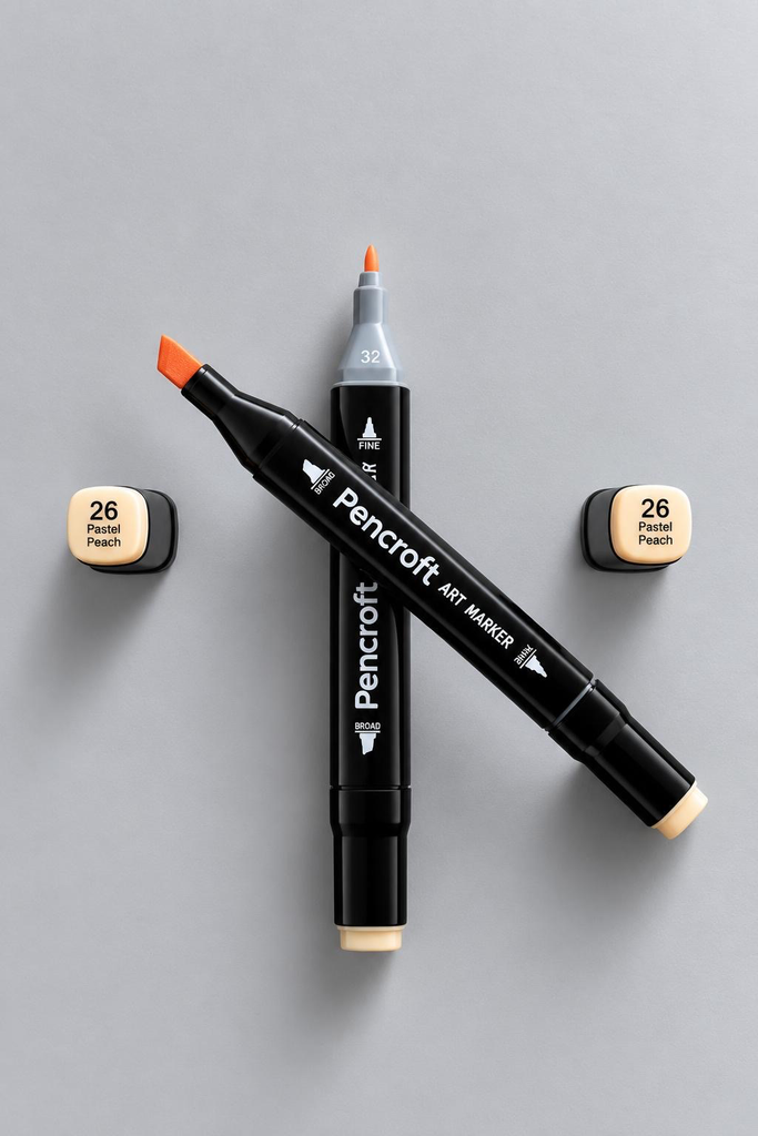 [26 Pastel Peach] Black Felt Pen (26 Pastel Peach)