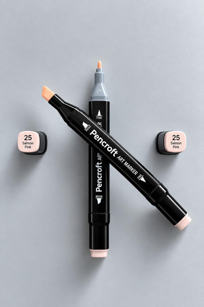 [25 Salmon Pink] Siyah Keçeli Kalem (25 Salmon Pink)