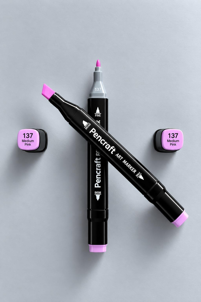 [137 Medium Pink] Siyah Keçeli Kalem (137 Medium Pink)