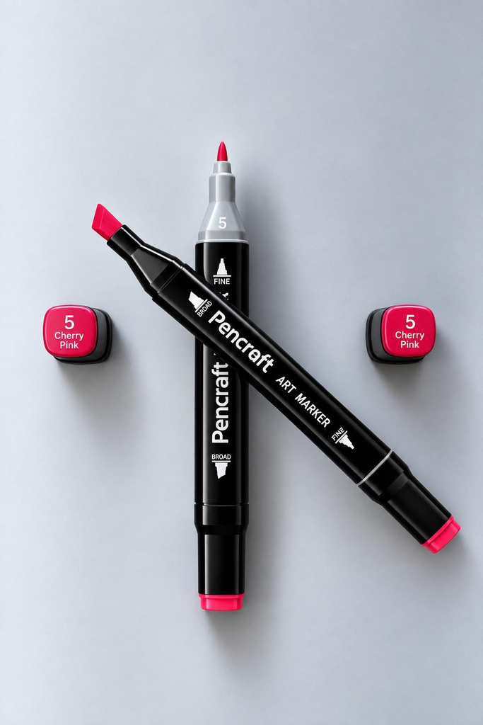 [5 Cherry Pink] Siyah Keçeli Kalem (5 Cherry Pink)