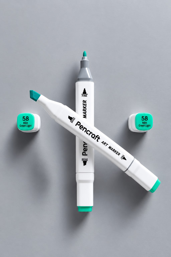 [58 Mint Green Light] White Felt Pen (58 Mint Green Light)