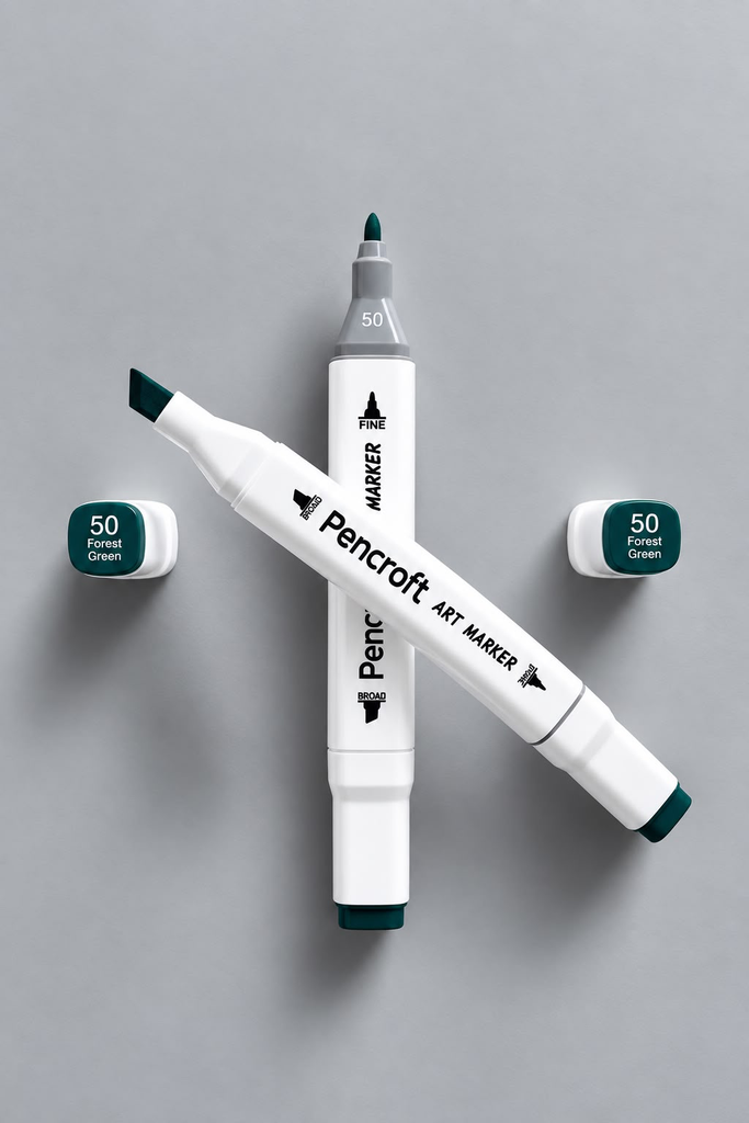 [50 Forest Green] White Felt Pen (50 Forest Green)