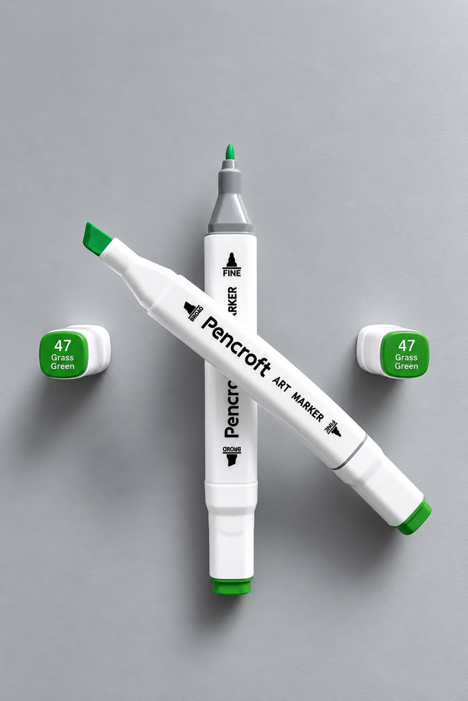 [47 Grass Green] White Felt Pen (47 Grass Green)