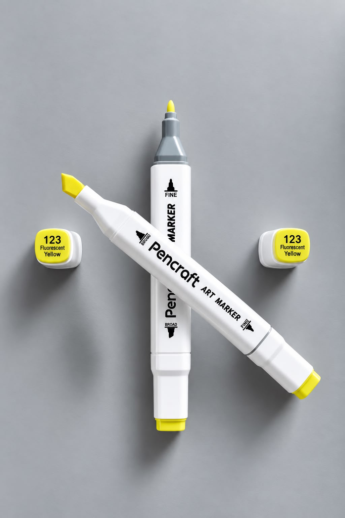 [123 Fluorescent Yellow] Beyaz Keçeli Kalem (123 Fluorescent Yellow)