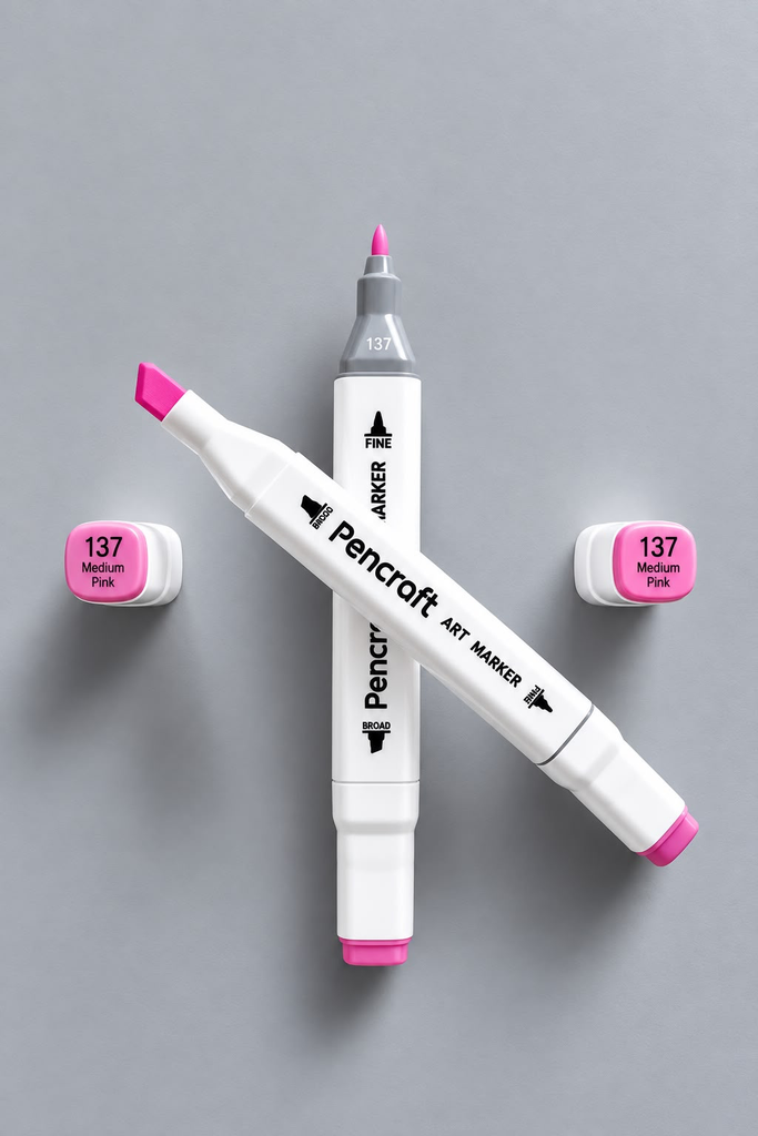 [137 Medium Pink] White Felt Pen (137 Medium Pink)