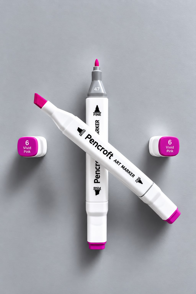 [6 Vivid Pink] White Felt Pen (6 Vivid Pink)