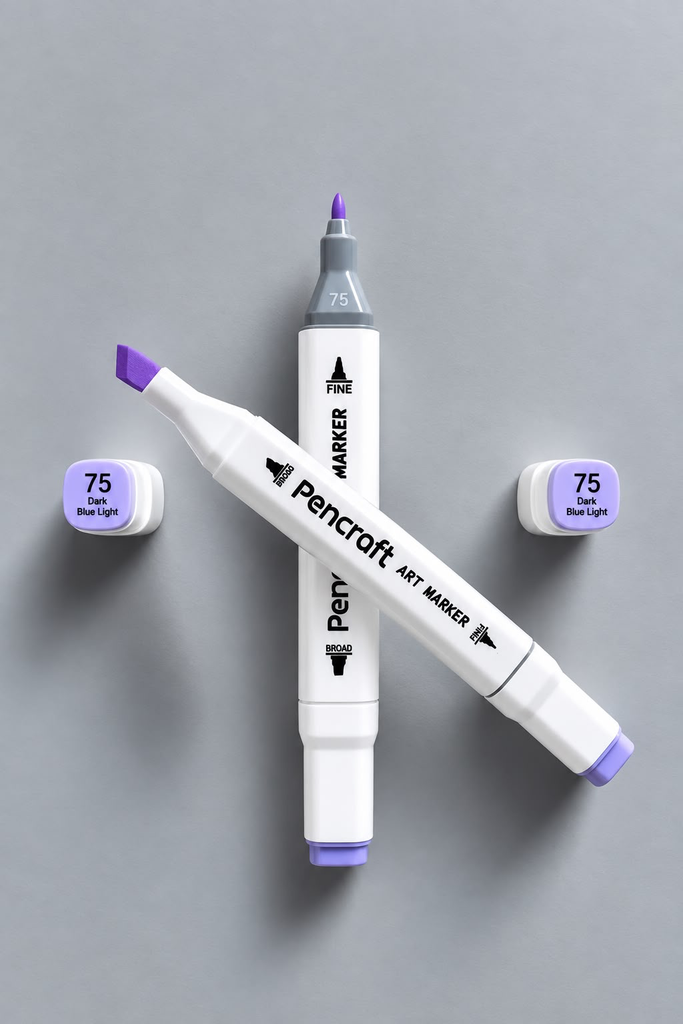 [75 Dark Blue Light] White Felt Pen (75 Dark Blue Light)