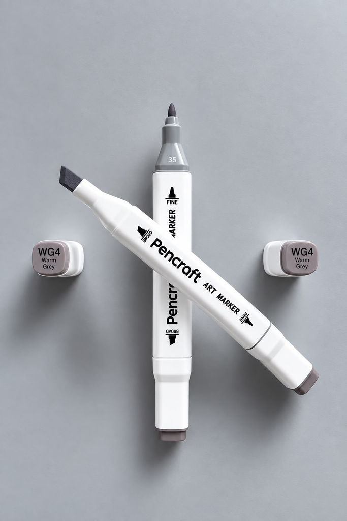 [WG4 Warm Grey] White Felt Pen (WG4 Warm Grey)