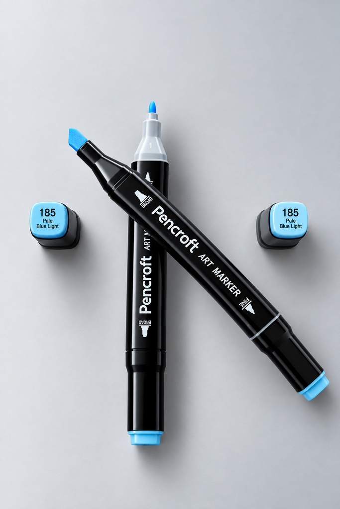 [185 Pale Blue Li̇ght] Siyah Keçeli Kalem (185 Pale Blue Li̇ght)