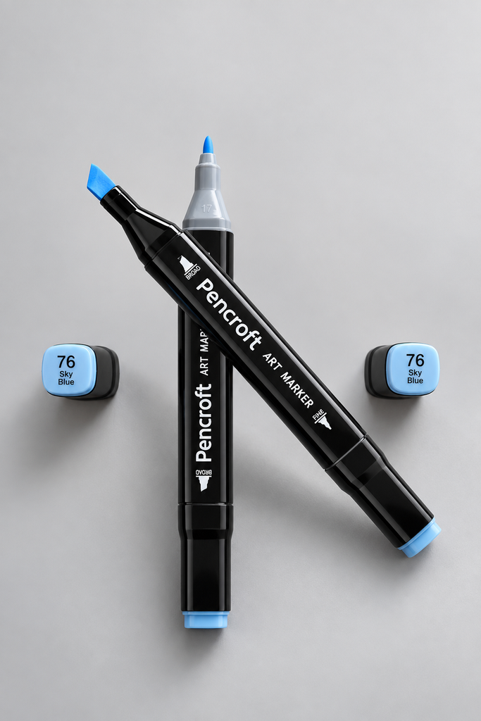 [76 Sky Blue] Siyah Keçeli Kalem (76 Sky Blue)