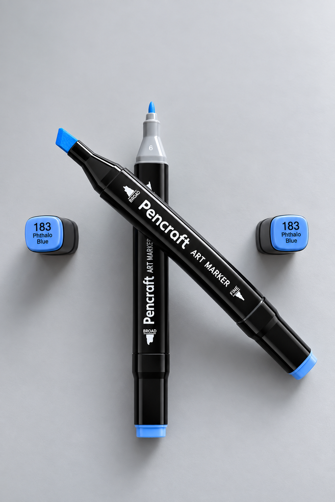 [183 Phi̇halo Blue] Siyah Keçeli Kalem (183 Phi̇halo Blue)