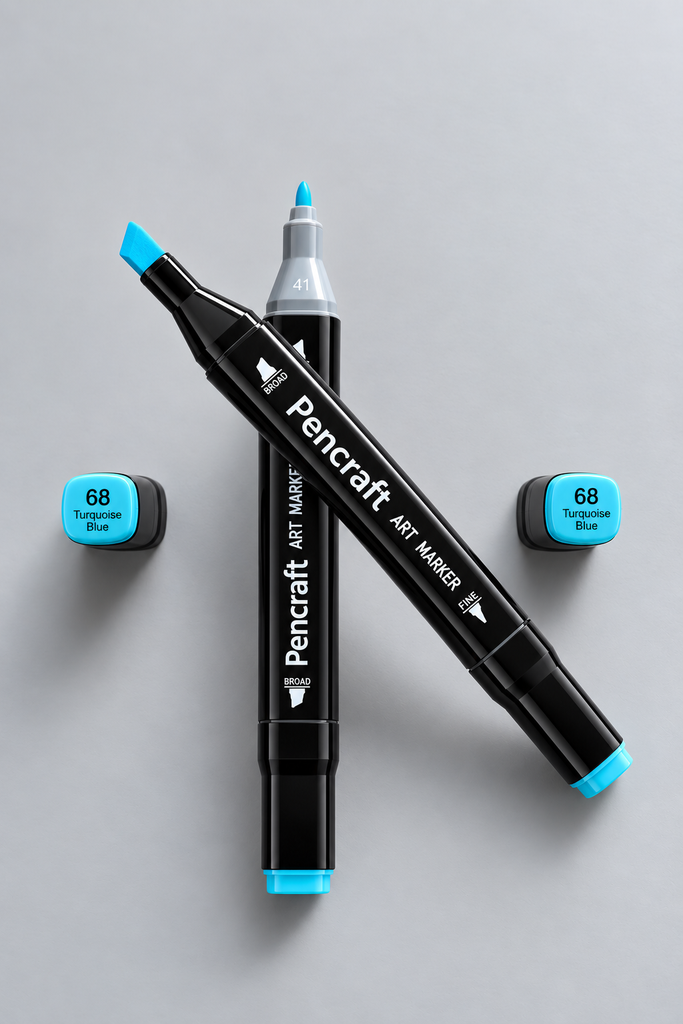 [68 Turquoise Blue] Siyah Keçeli Kalem (68 Turquoise Blue)