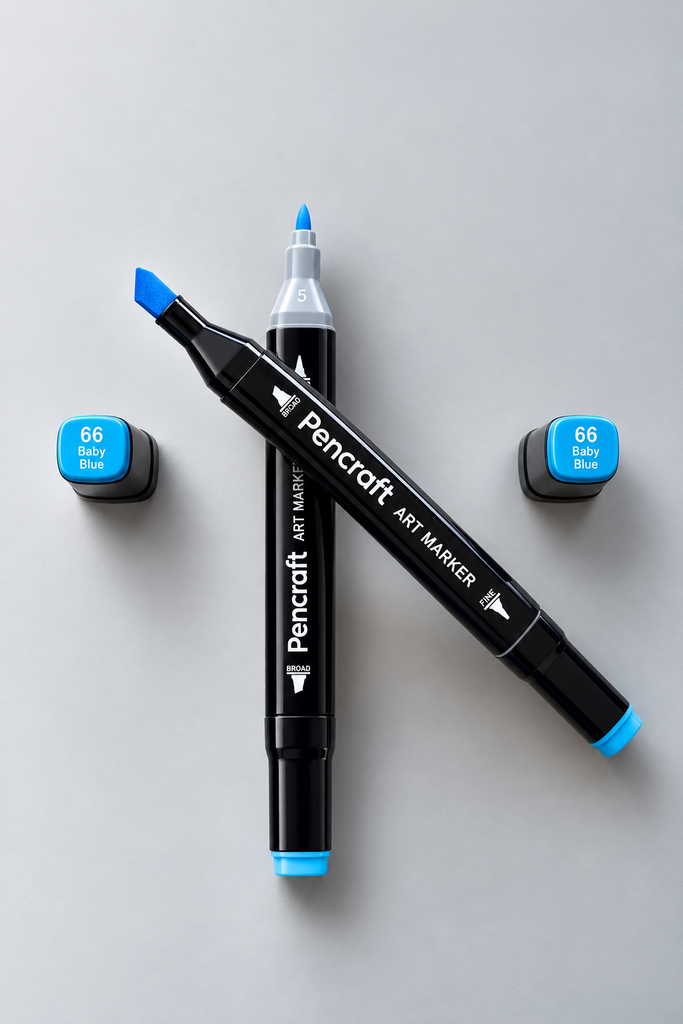 [66 Baby Blue] Black Felt Pen (66 Baby Blue)