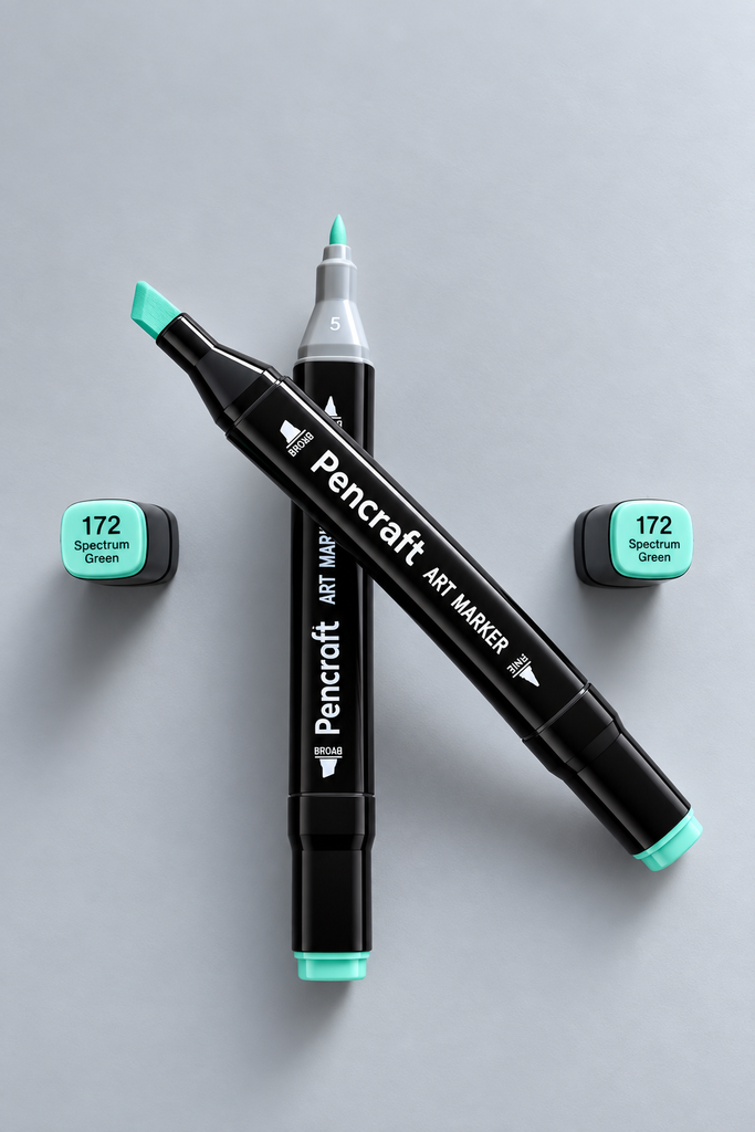 [172 Spectrum Green] Black Felt Pen (172 Spectrum Green)