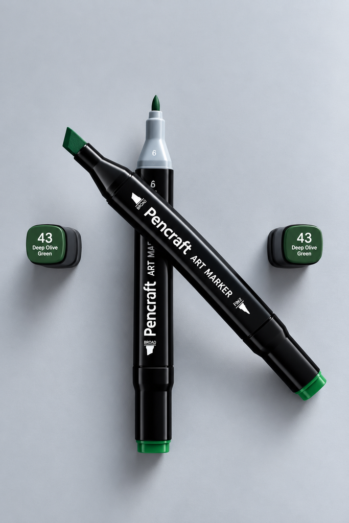 [43 Deep Olive Green] Black Felt Pen (43 Deep Olive Green)